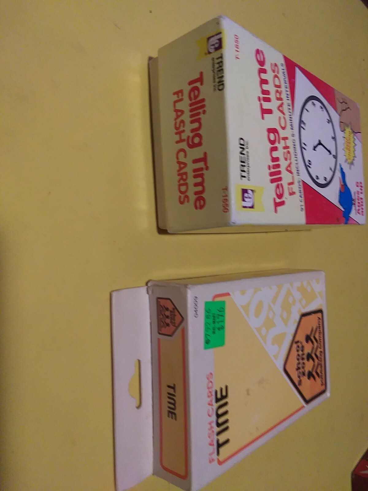 1984 School Zone Flash Cards TIME & 1985 Trend TELLING TIME