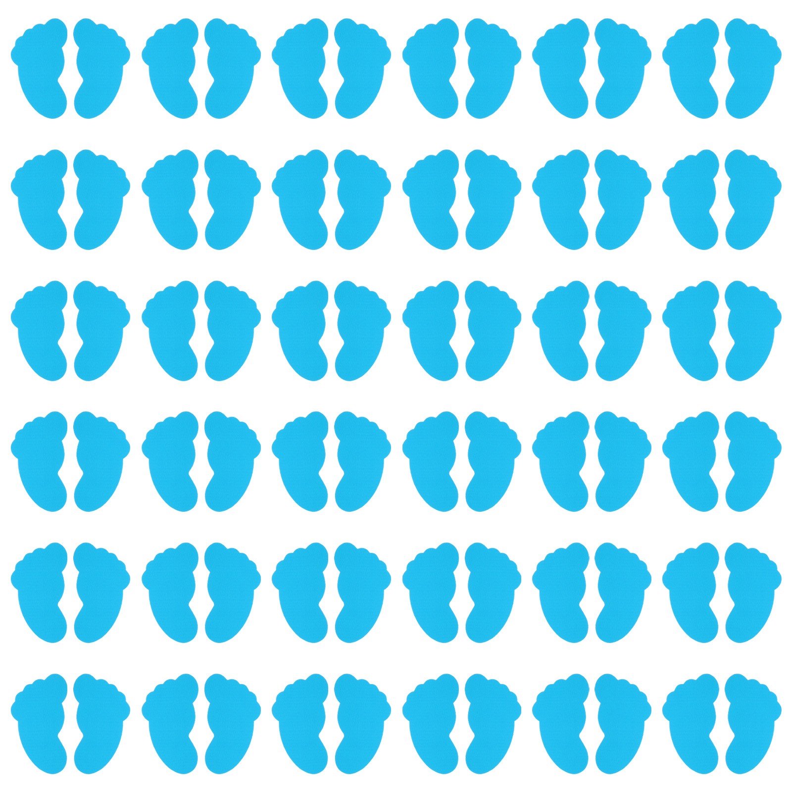 36 Pairs Foot Shaped Carpet Markers, Nylon Floor Spots Markers, Sky Blue