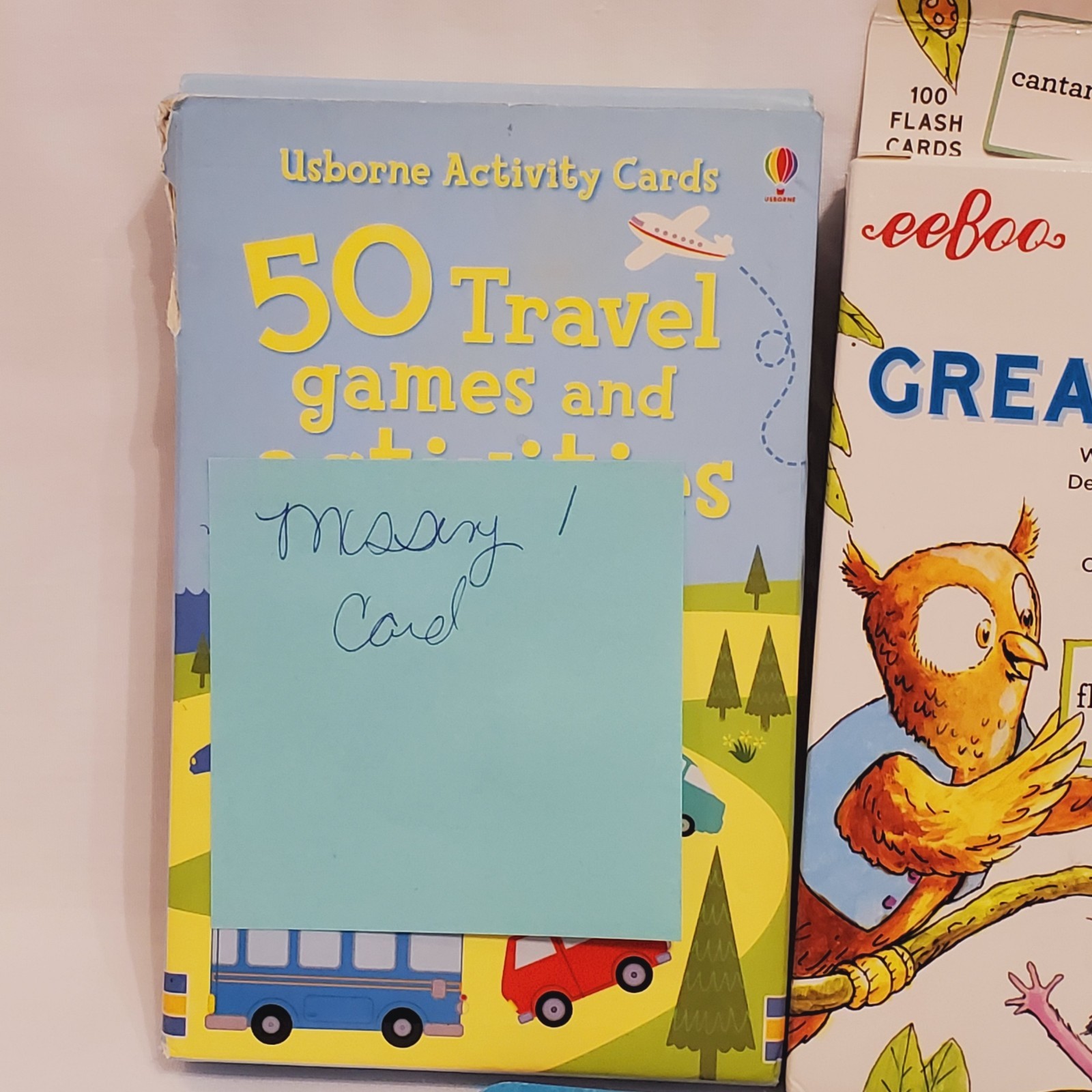 Set of 5 Flashcard Travel Game and Learning Activities 1 card missing in Usborn