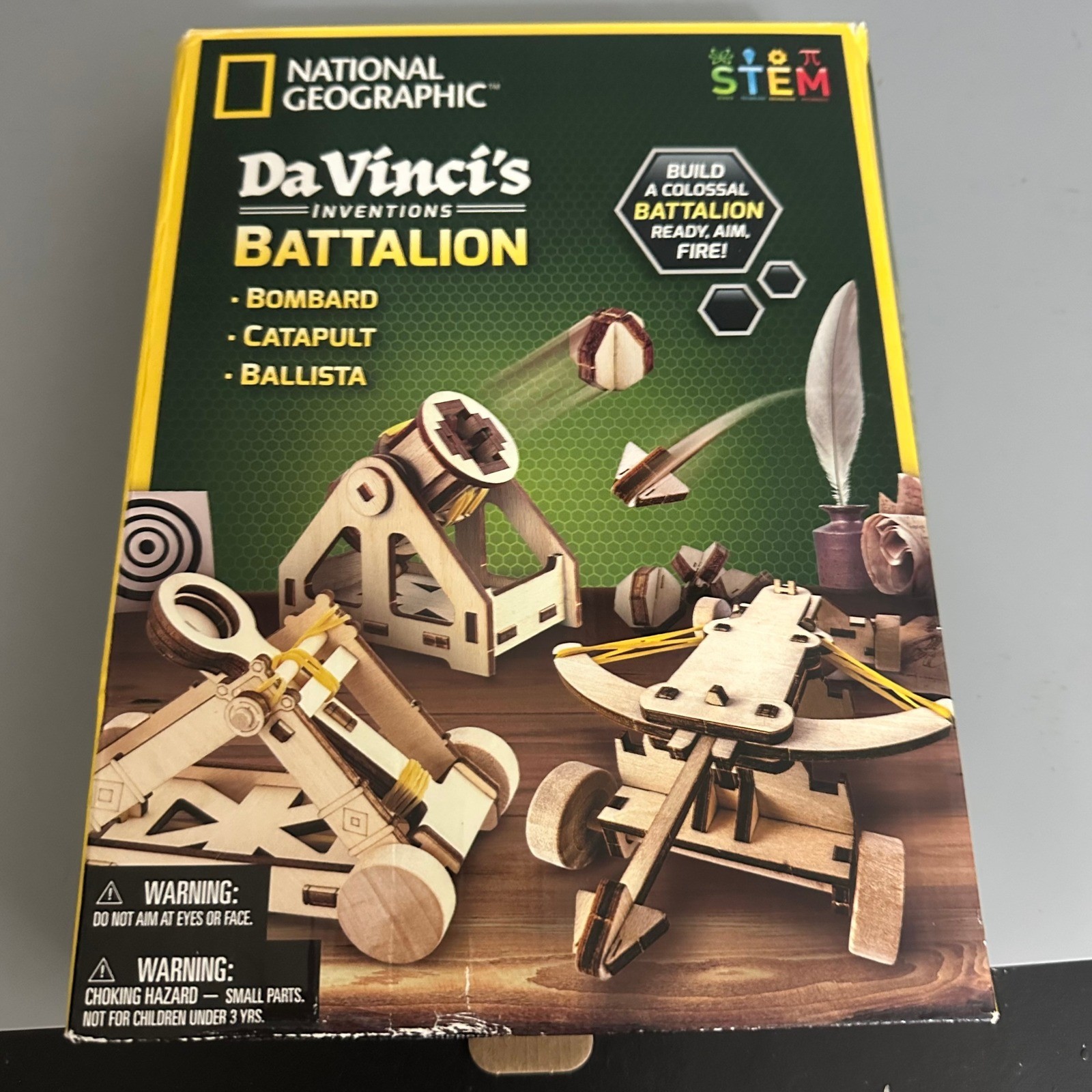 National Geographic Da Vinci’s Inventions Battalion STEM Wooden Model Kit 3-Pack