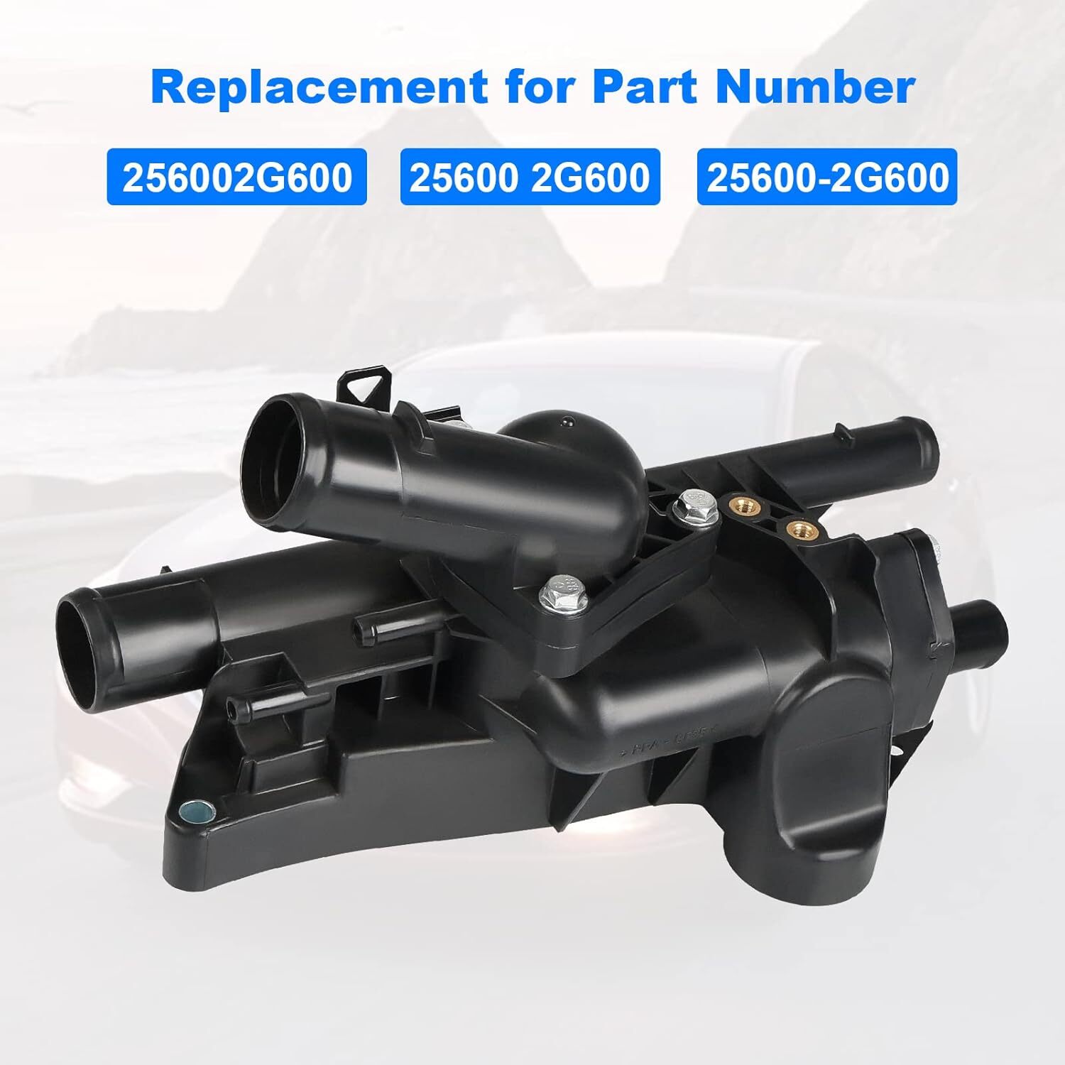 Engine Coolant Thermostat Housing Assembly Replacement for 256002G600 Compatible