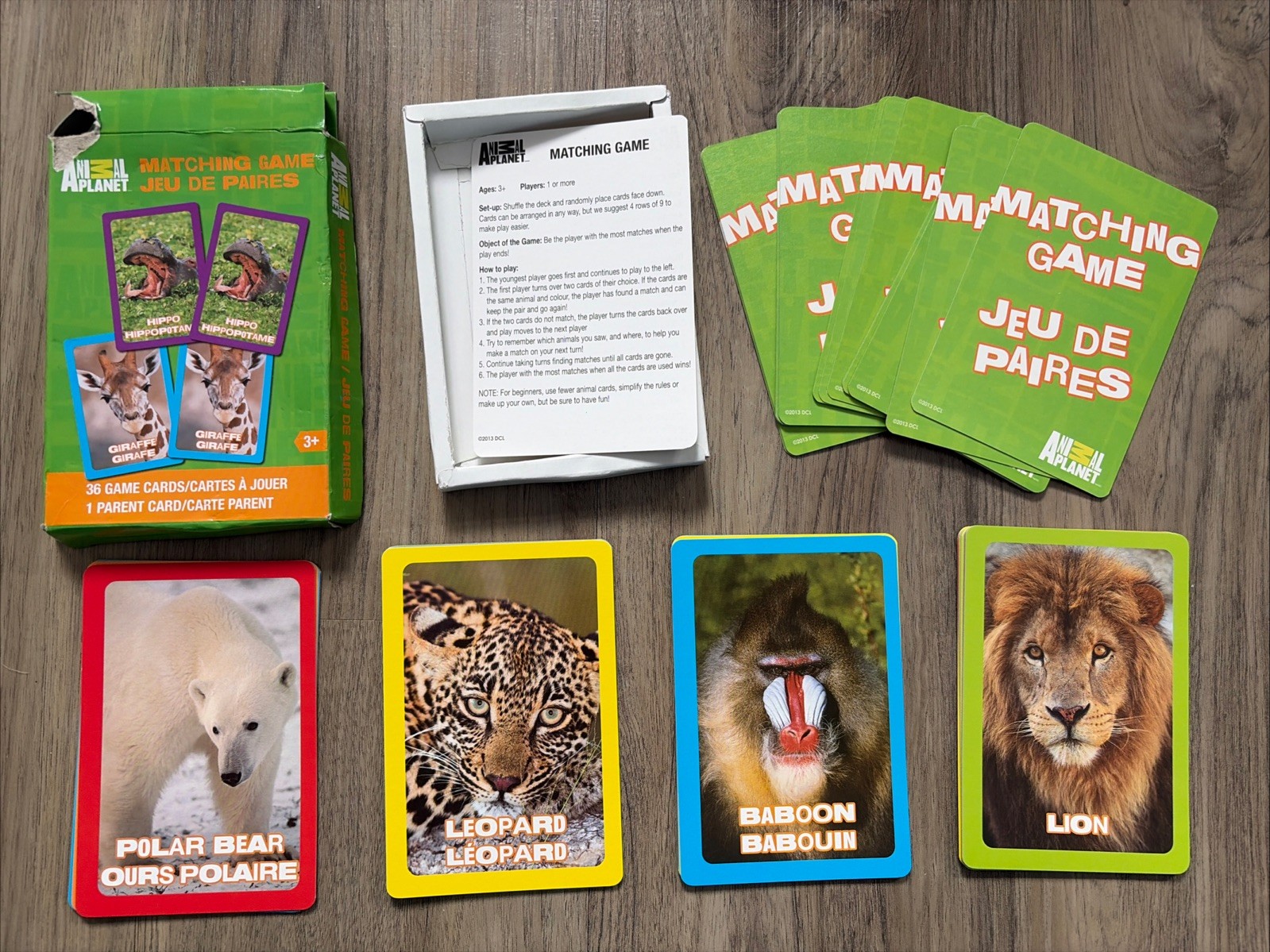Animal Planet Matching Game Memory Game Make A Match 36 Cards