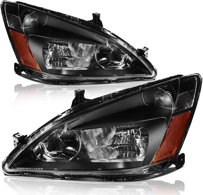 LSAILON Black Housing Amber Reflector Clear LensHeadlight Assembly Replacement