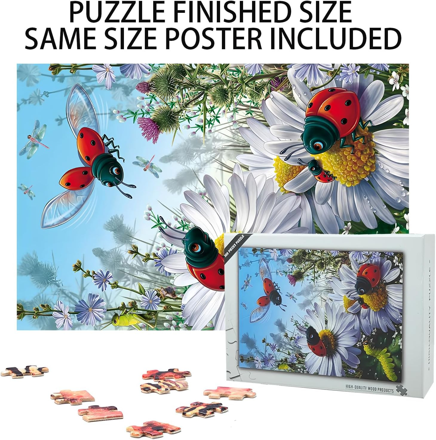 Beetle Invasion，300 Pieces Wooden Puzzle, Educational Toys for Adults and Childr