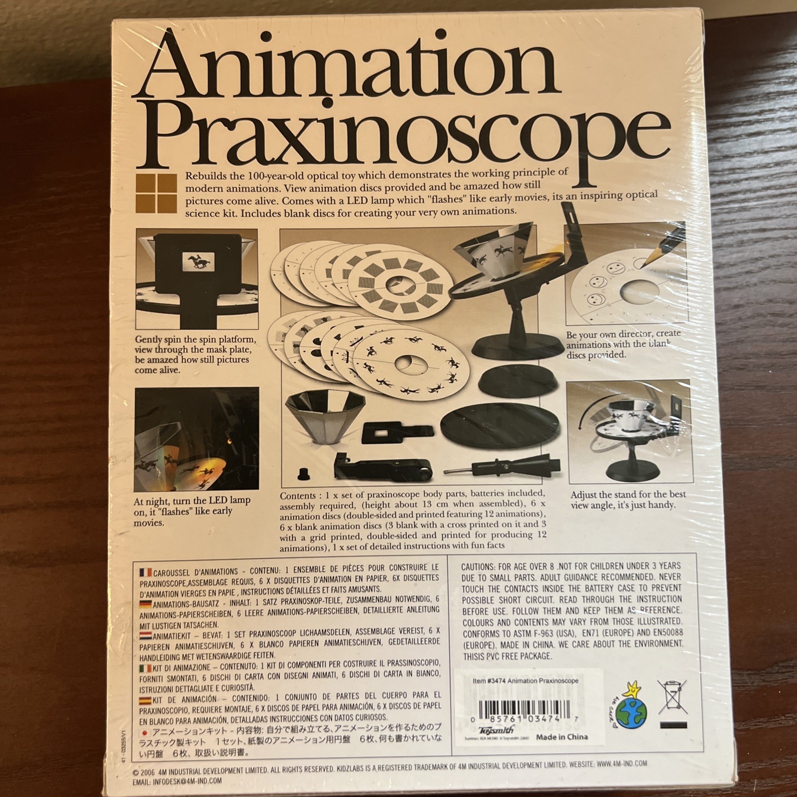 Animation Praxinoscope by Kidzlabs 4M Optical Toy Kit – NEW Sealed