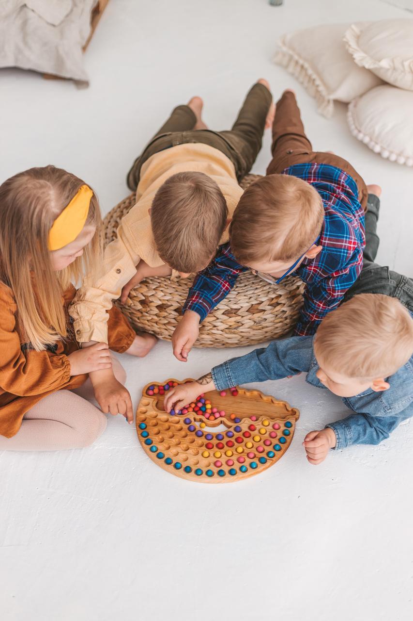 Rainbow Wooden Toy Color Sorting Educational Preschool Montessori Toys Learning