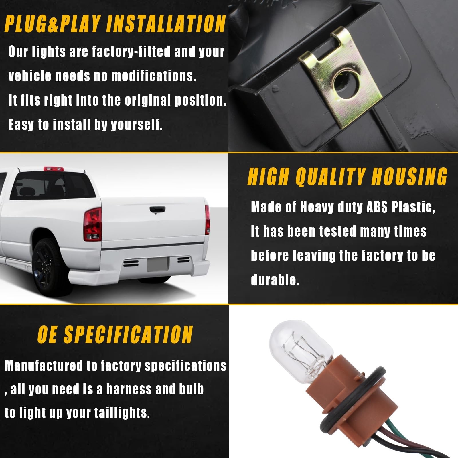 Boine Tail Light Compatible With 2002 2003 2004 2005 2006 Dodge Ram 1500 2500…