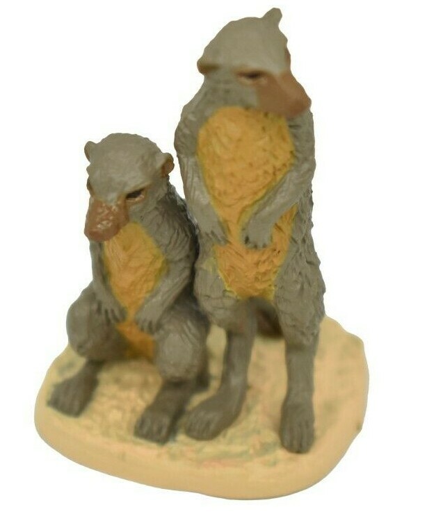 Meerkat Pair Realistic Toy Model Plastic African Animal Gift 1 7/8″ F1373