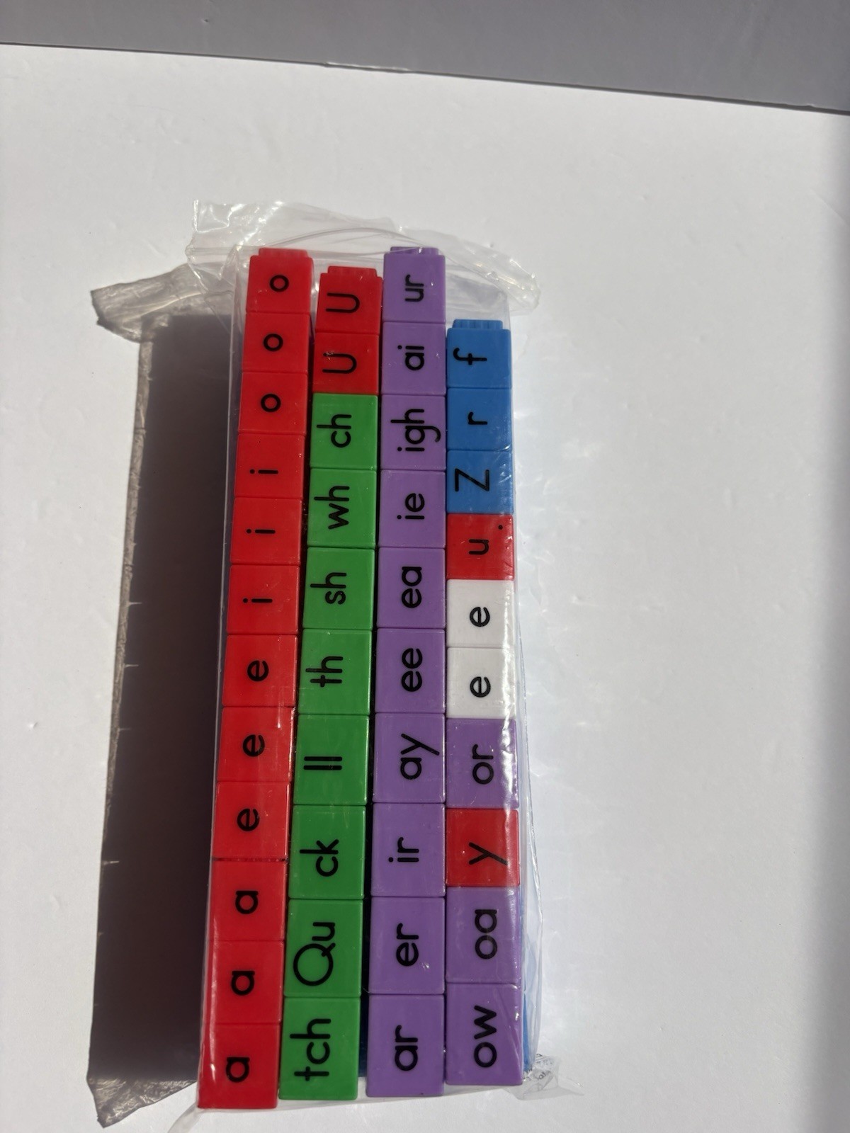 87 Pc Phonics Word Building Interlocking Cubes Vowel Consonant Blend Block Read