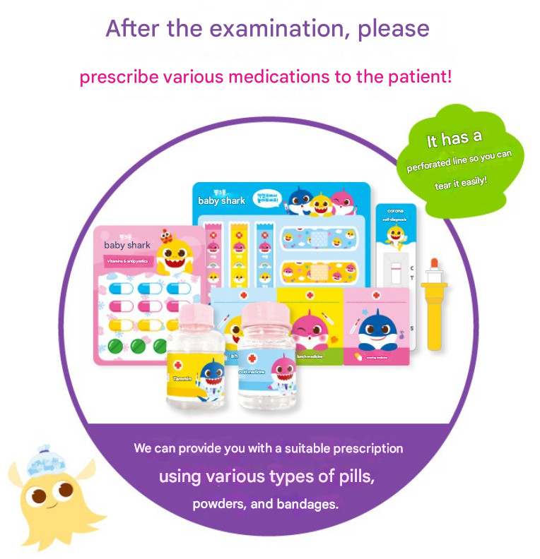 Pinkfong Baby Shark Doctor Bag Hospital Play Medical Kits Nursery Rhymes Kid Toy