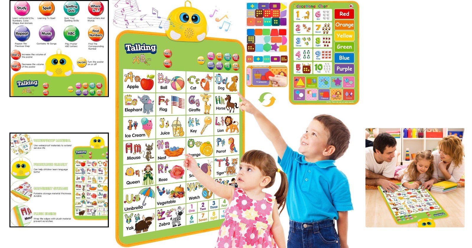 Interactive Electronic Alphabet Wall Chart for Toddler Learning – 24×16 inches