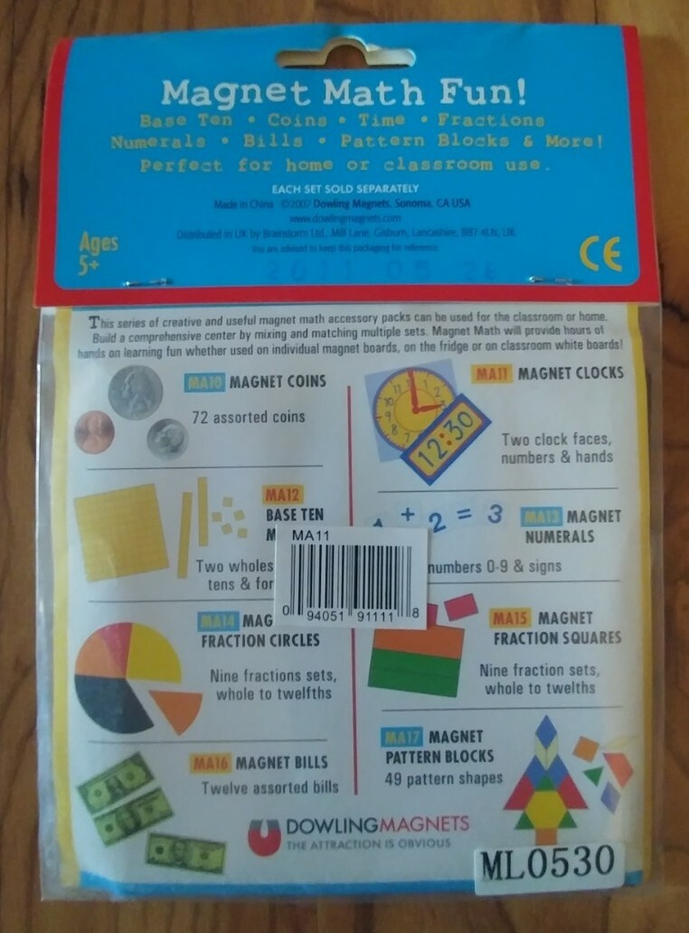 Dowling Magnets Magnet Math Clock educational magnetic demonstration