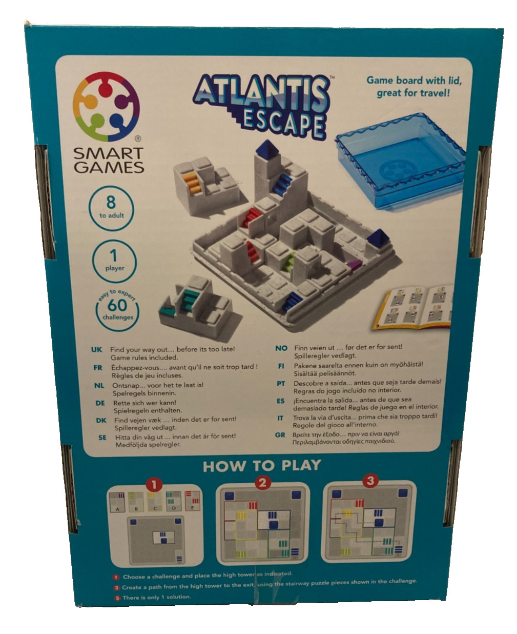 SmartGames Atlantis Escape 1 Player Puzzle Game Complete 60 Challenges Age 8+