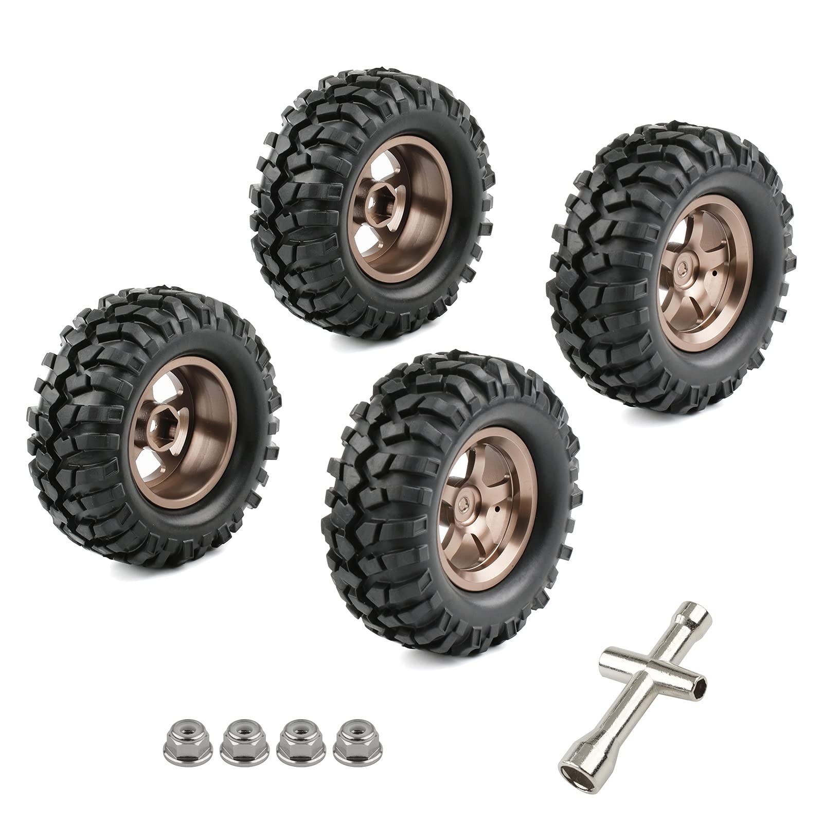 1.9 Tires and Wheels 12mm Hex for Traxxas Stampede – 1/10 RC Crawler Tires 96…