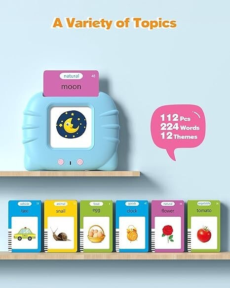 Pocket Speech for Toddlers, Talking Flash Cards for Toddlers 224 Words Blue