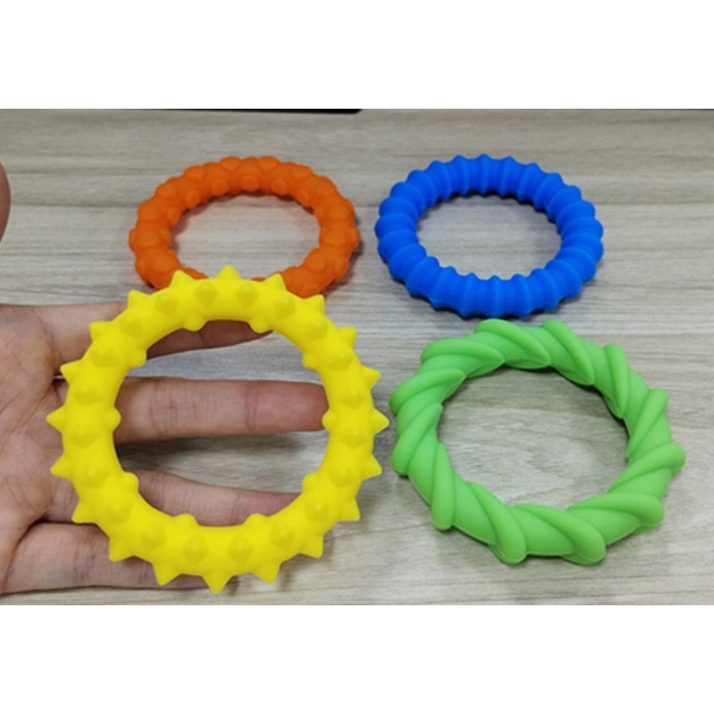 Textured Silicone Sensory Wrist Band for Concertrate and Stress Relief 4Pieces