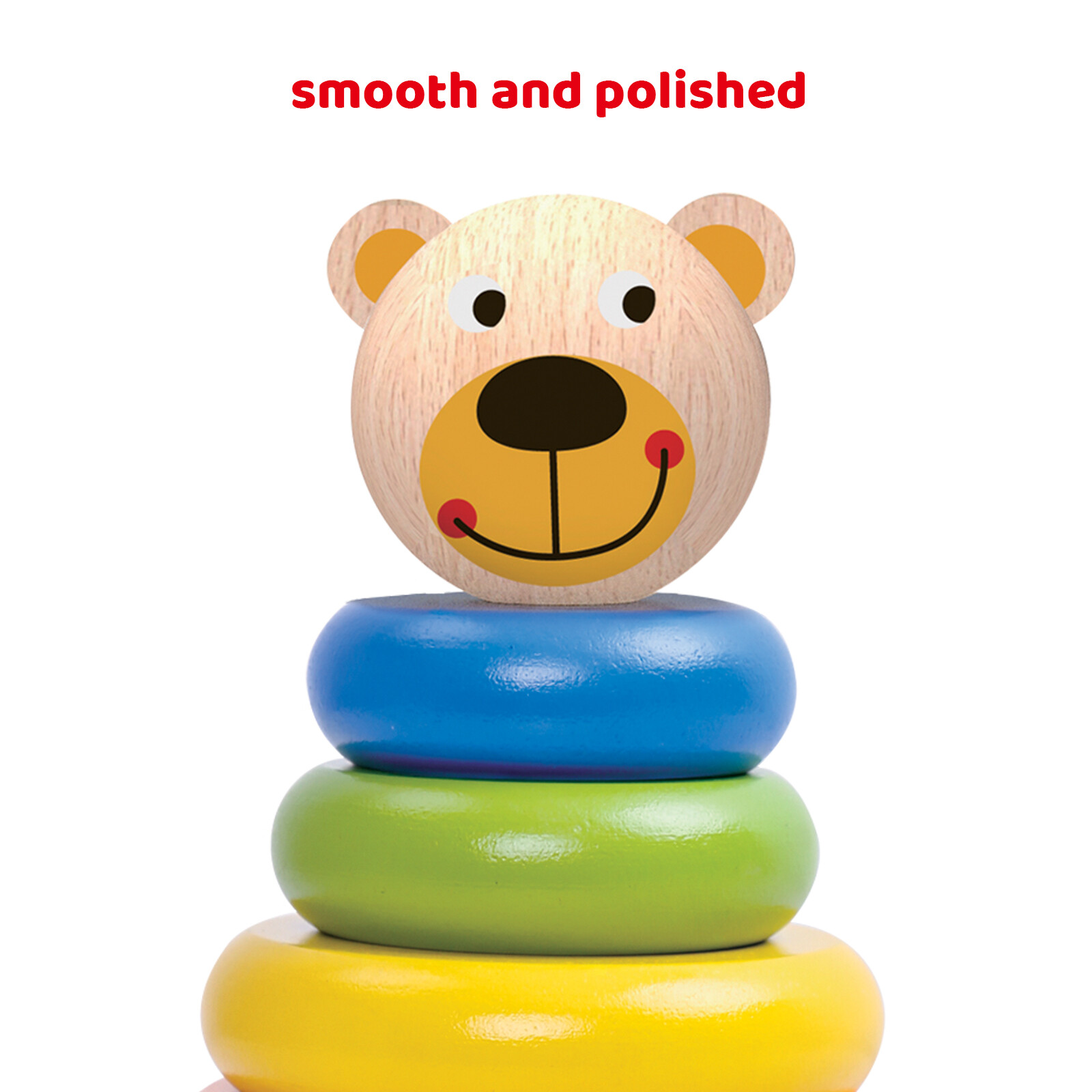 TOOKYLAND Wooden Bear Wobble Stacker – 7pcs Stacking Tower Toy, Ages 12m+