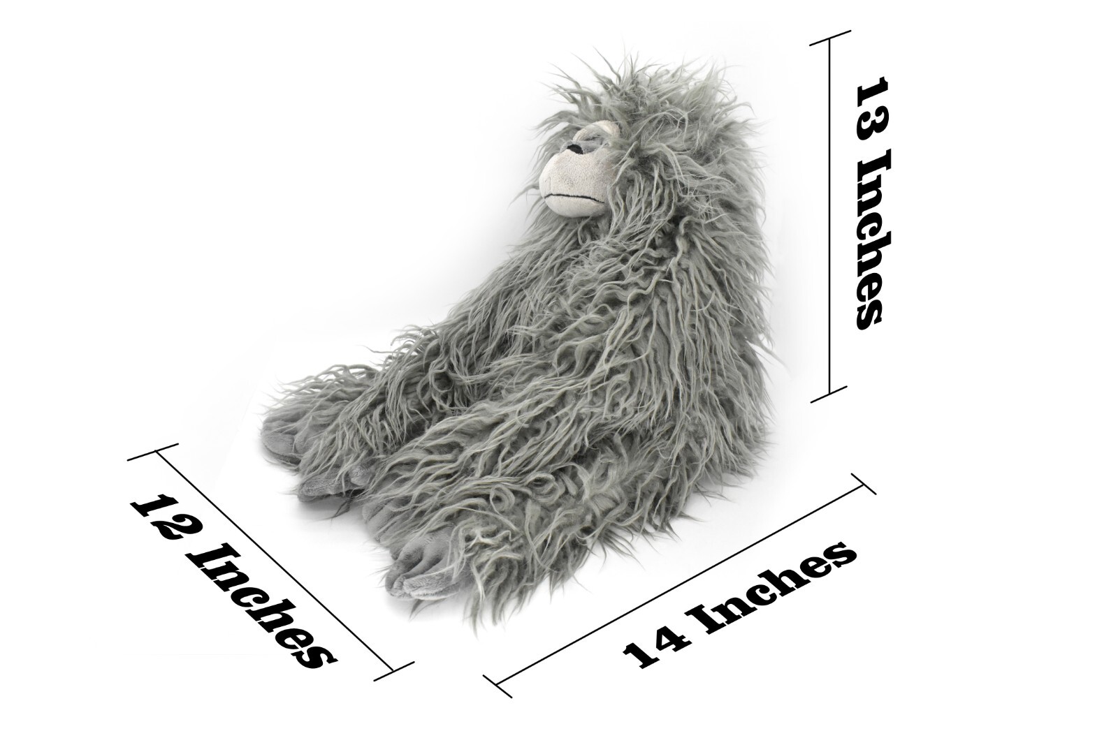 Gorilla, Grey Shaggy, Large Super Soft Plush Animal Toy 14″ RI04 B251