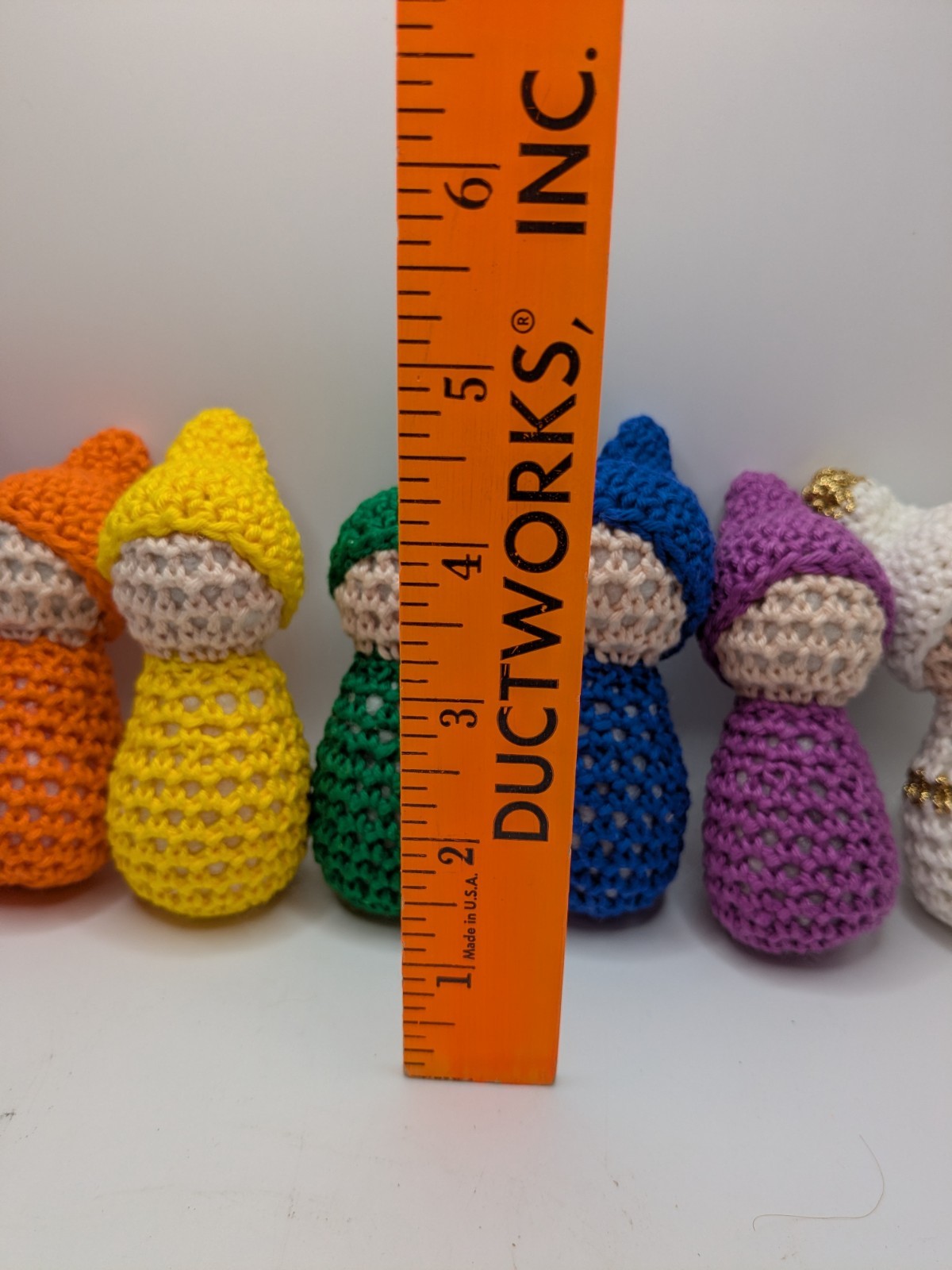 Crochet Rainbow Elves Xmas Holiday Set Of 7