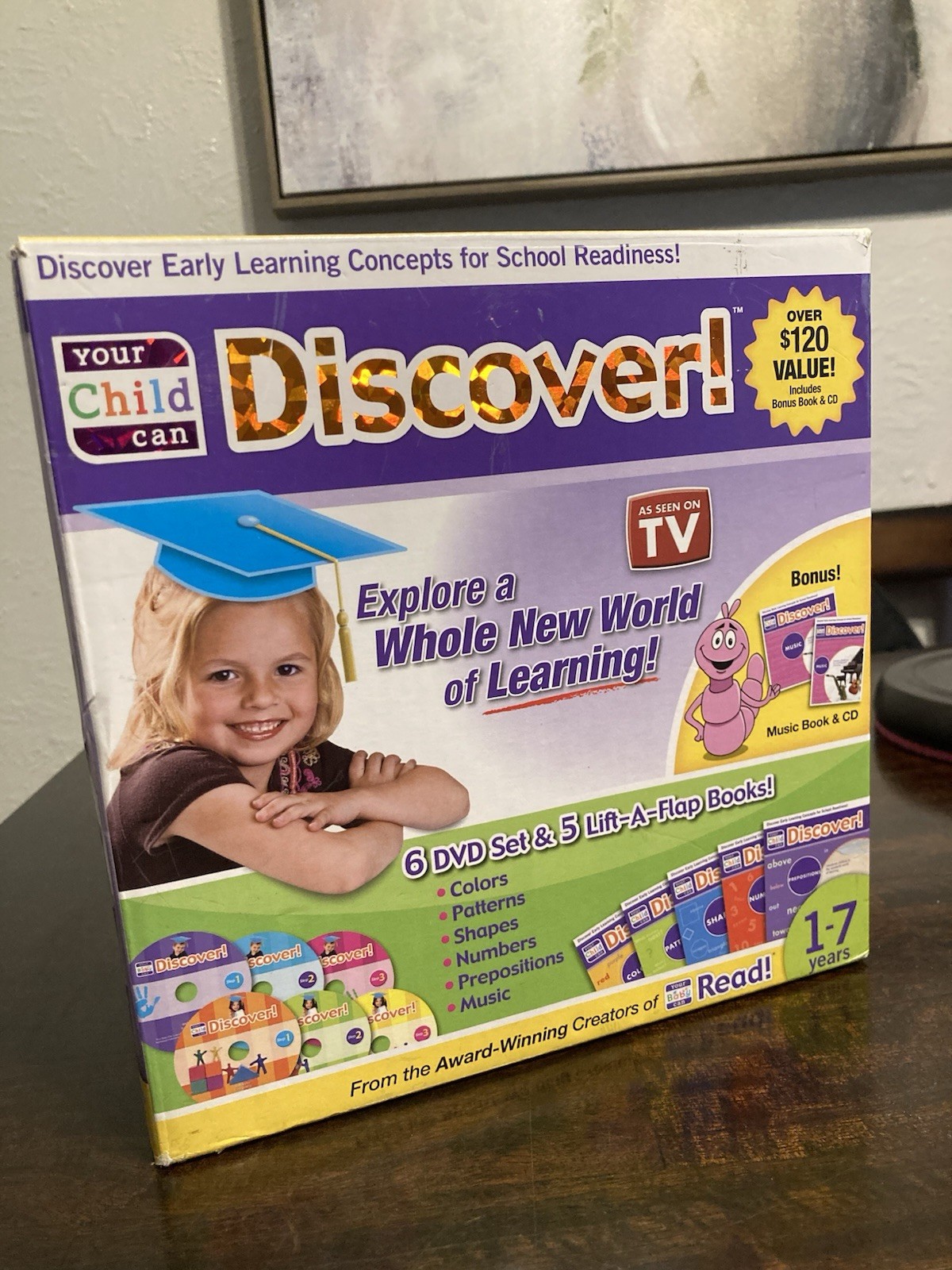 Your Child Can Discover! 6 DVD & 5 Book Set Ages 1-7 Colors Shapes Numbers