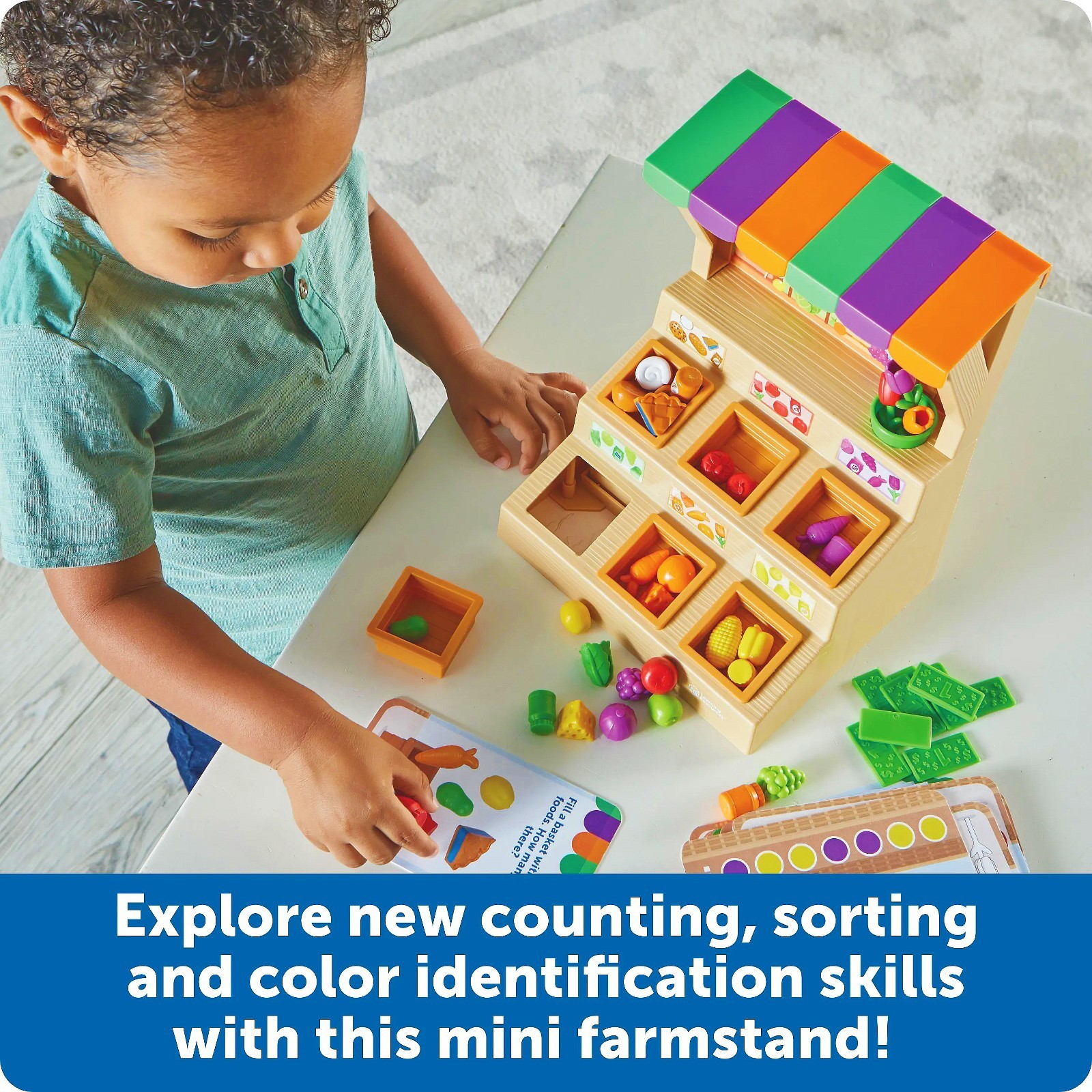 Learning Resources Mini Farmstand Sorting Set 63Pcs Educational Colorful Fun Toy
