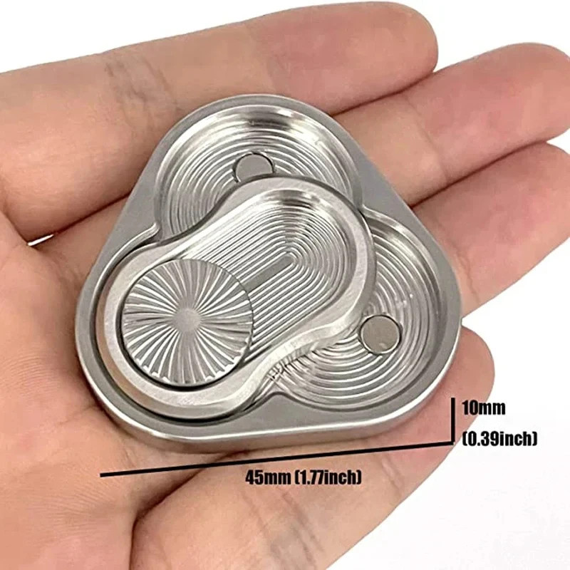 Triangle magnetic Fidget slider for adults EDC metal finger push card