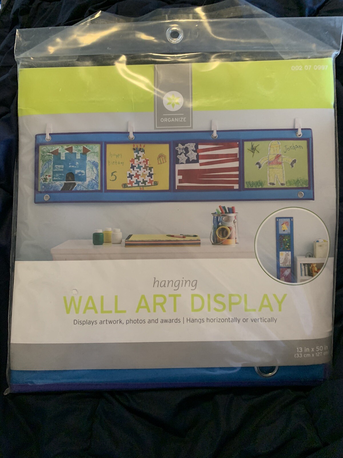 NEW Organize Hanging WALL ART DISPLAY HORIZONTALLY OR VERTICALLY 13″ x 50″