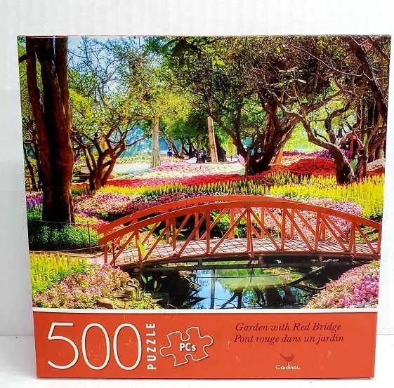 500pc PUZZLE JIGSAW 3 DESIGNS GARDEN WITH BRIDGE LITTLE PUPPY W BALLS SUCCULENTS