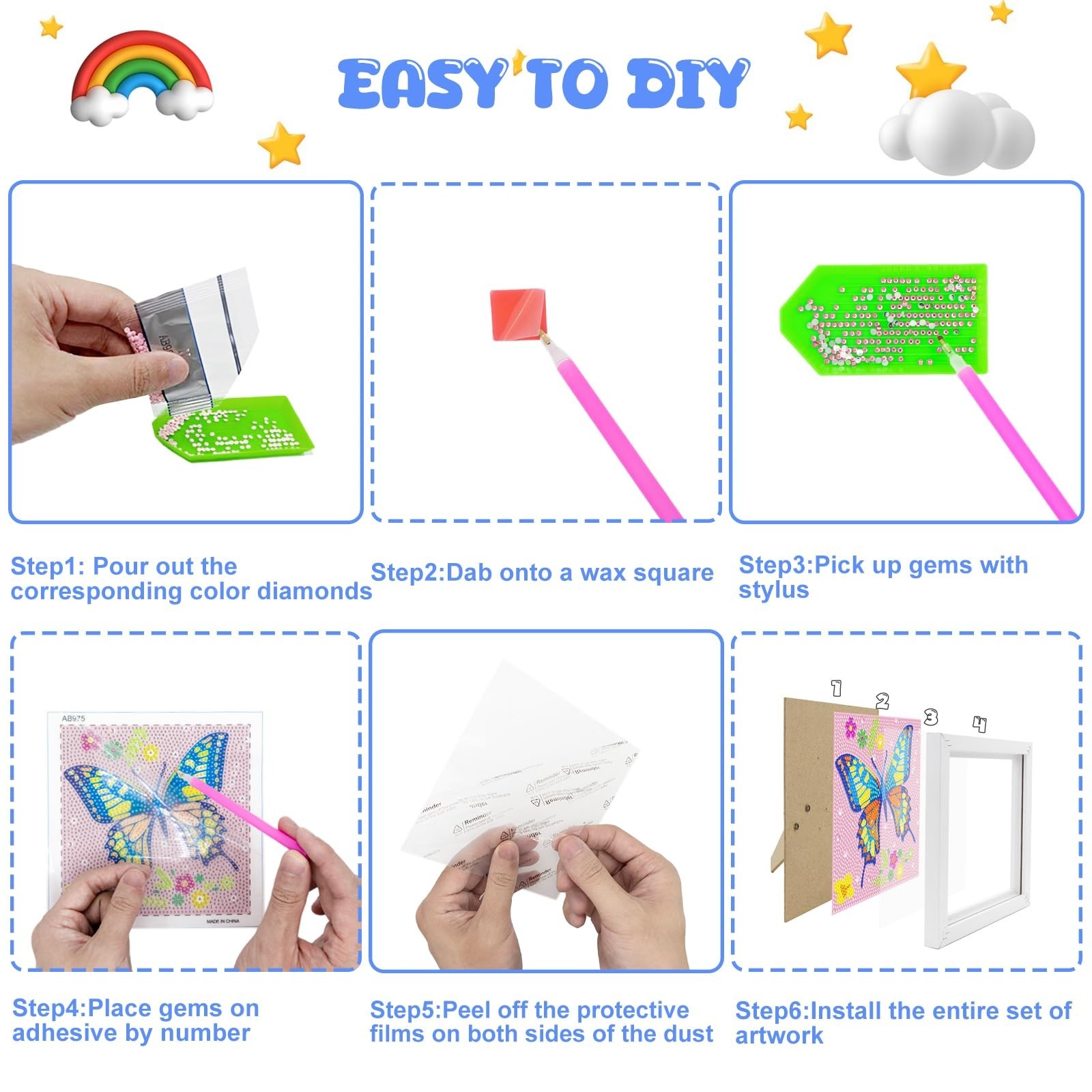 Diamond Art Kits for Kids – Crafts for Girls 8-12 – Diamond Art Painting with…