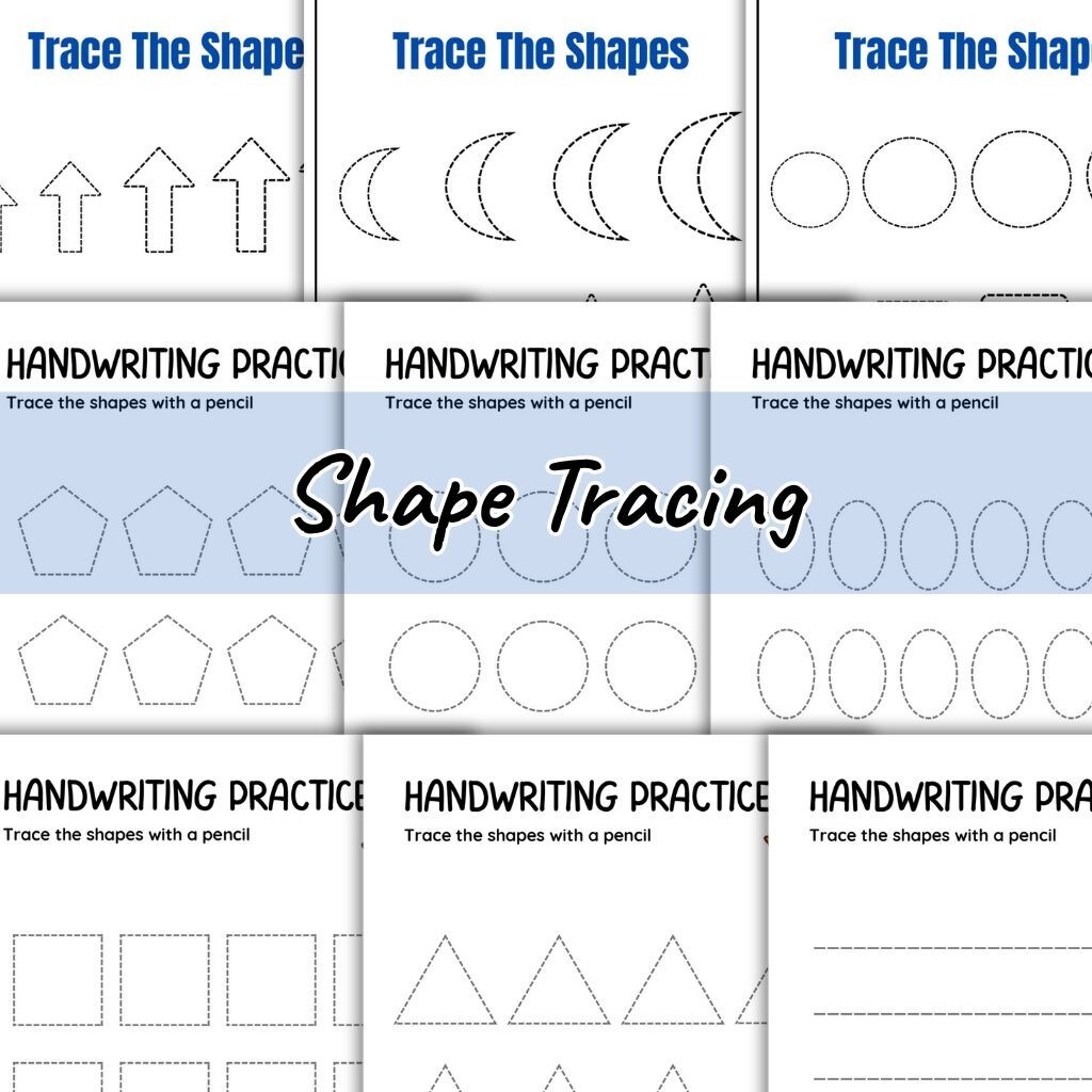 Kindergarten Printable Tracing Worksheets – Letters, Numbers, Shapes, and More