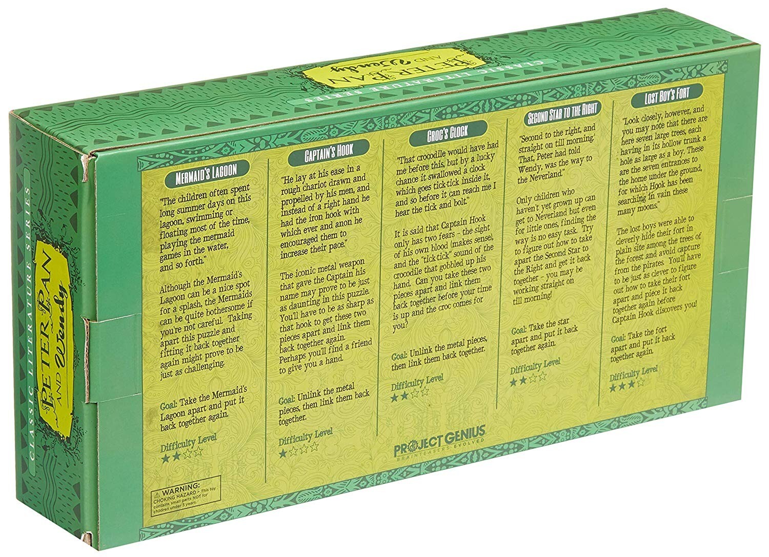 Project Genius Peter Pan and Wendy Brain Teaser Assorted Puzzles 06491