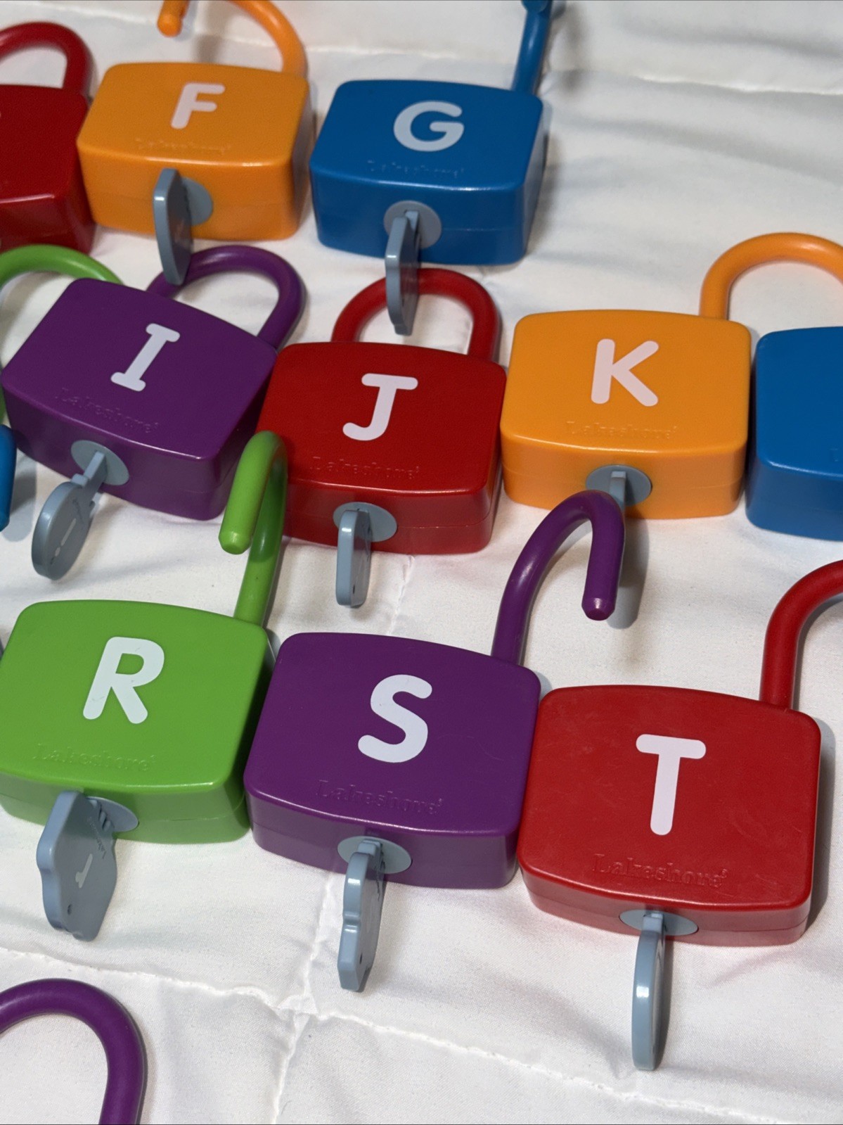 LAKESHORE ALPHABET LEARNING LOCKS WITH KEYS-Upper + Lowercase match *See Details