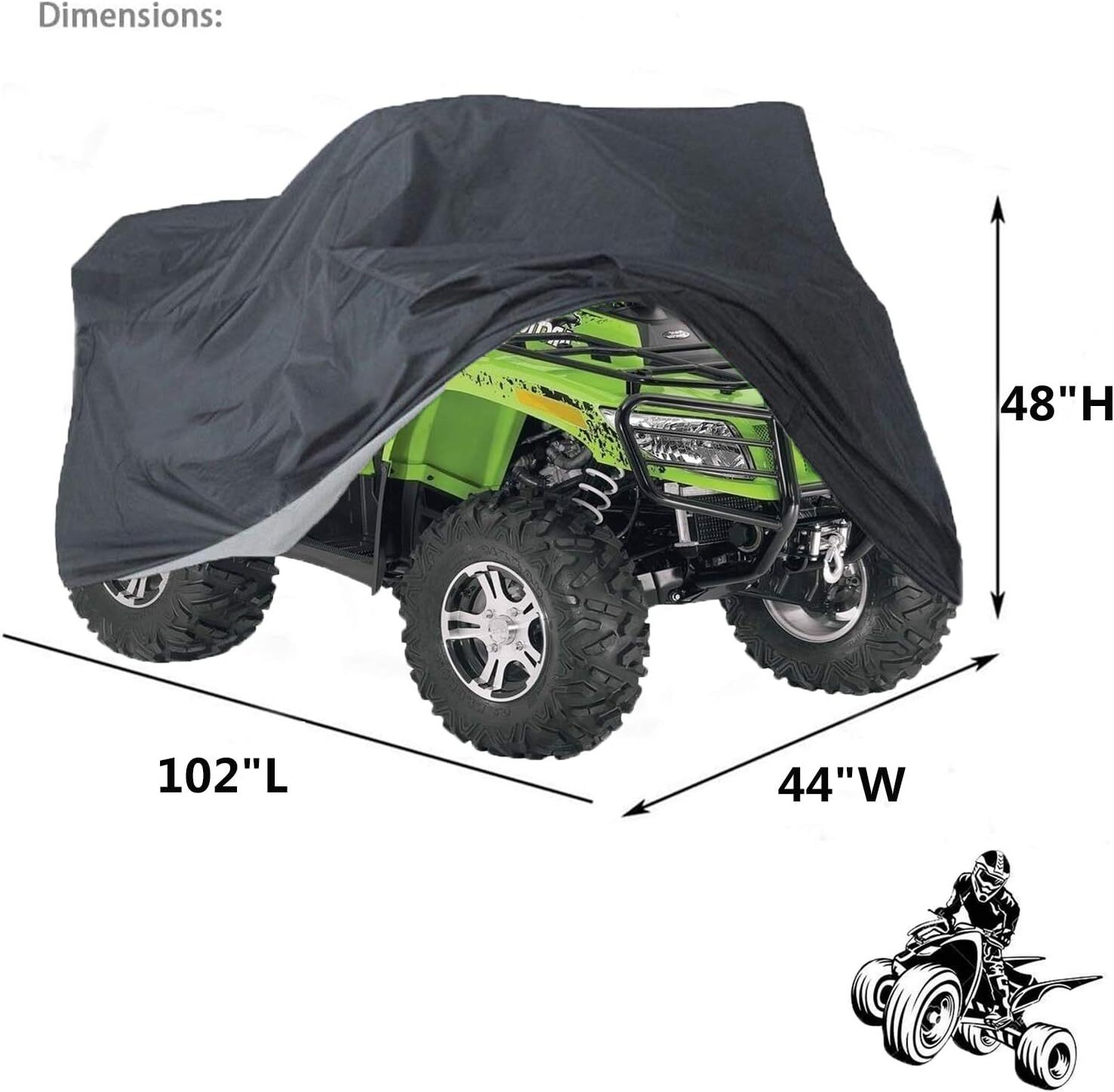 Indeed BUY ATV Cover with Buckle Waterproof, 420D Heavy Duty Ripstop Protects 4