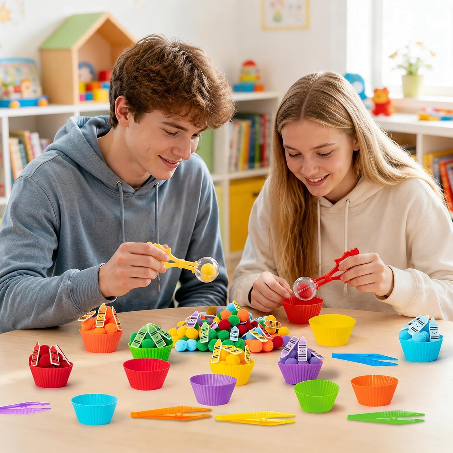 EZdhuawuse Crayon Sensory Bin Fillers, 321Pcs Back to School Fine Motor Set | Co
