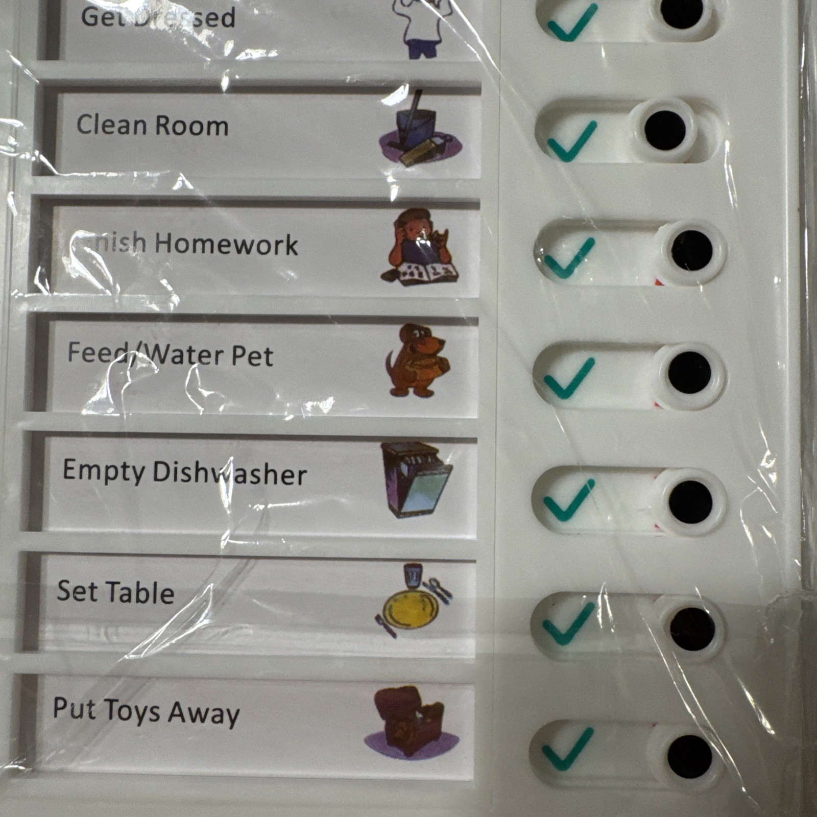 Chore Chart List Board. Slide Button “My Chores” New. No Tag.
