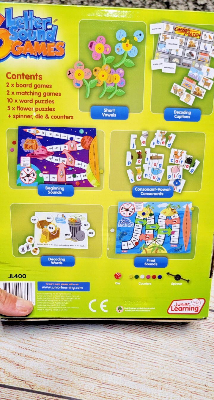 JUNIOR LEARNING 6 LETTER SOUND GAMES 4+ EDUCATIONAL SHORT VOWEL CONSONANT EUC