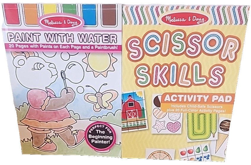 Melissa And Doug Scissor Skills Activity Pad & Paint with Water – 9 pages each