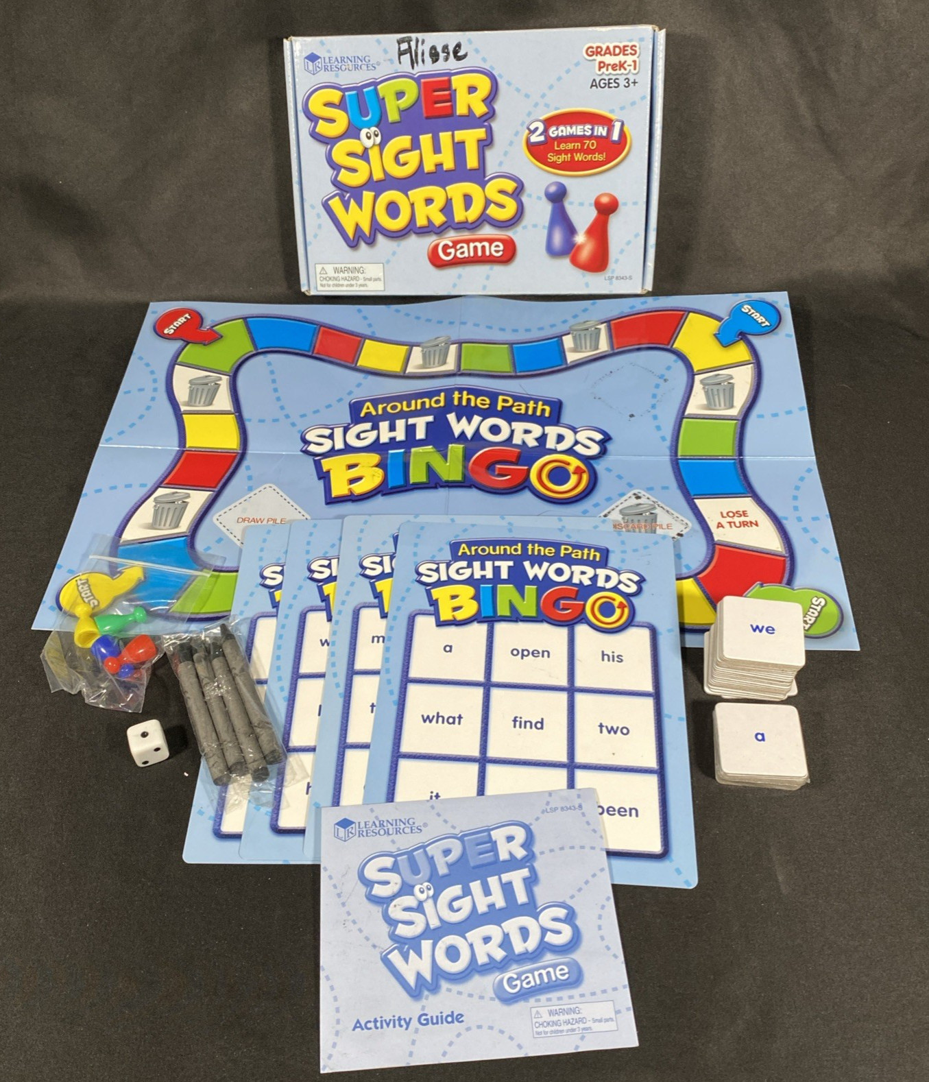 Sight Word Bingo Learning Resources PreK K Grade 1 Reading Game Two in One