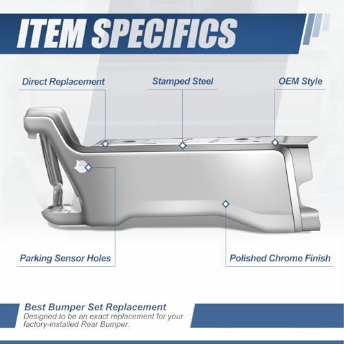 23-26 Ford F250 F350 F450 Rear Bumper End Cap Chrome Left Driver w/Sensor Holes