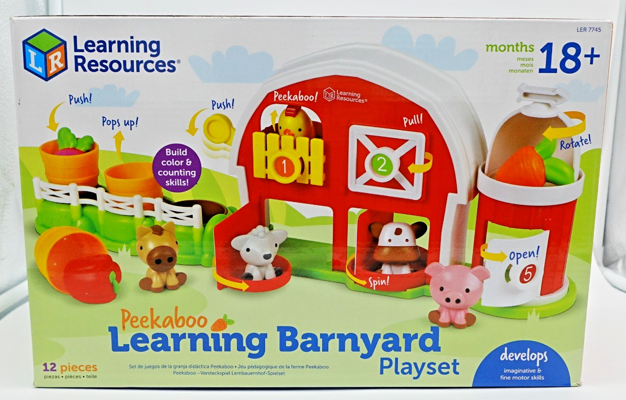 Learning Resources Peekaboo Learning Barnyard Playset Toddler Farm Toy w/ Animal