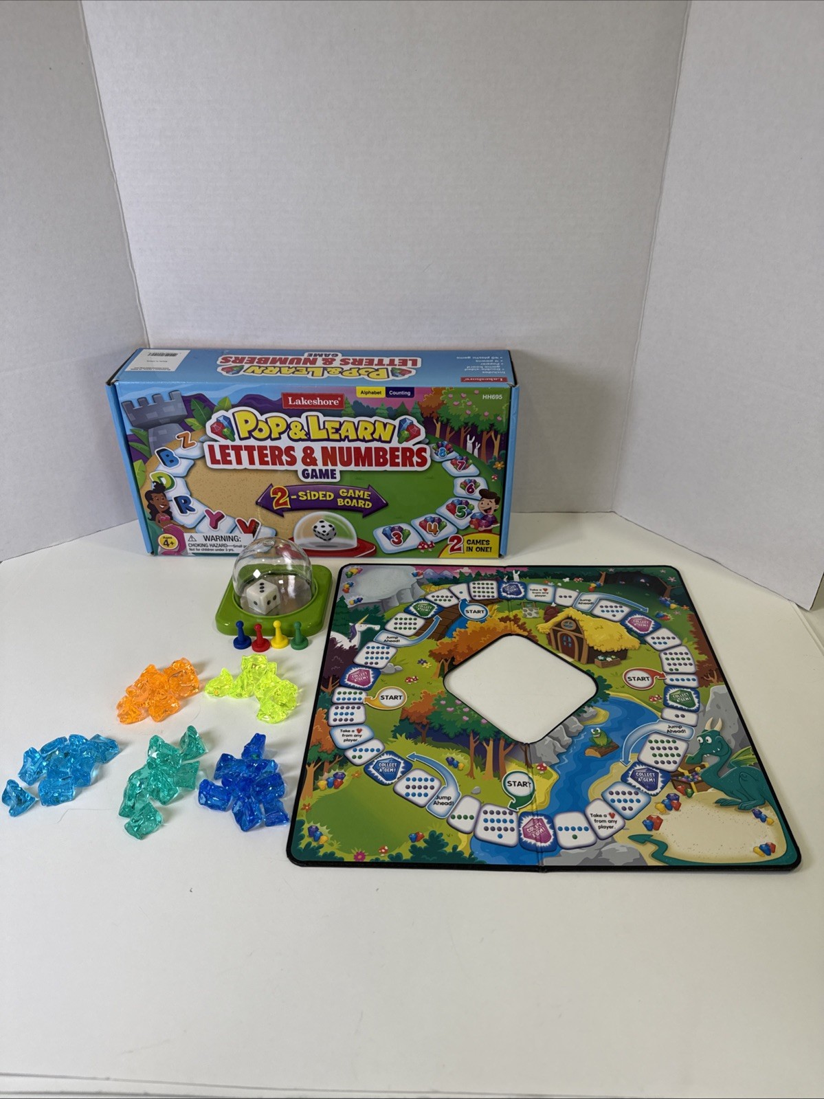 Lakeshore Learning Pop & Learn Letters & Numbers Board Game MISSING 2 Gems
