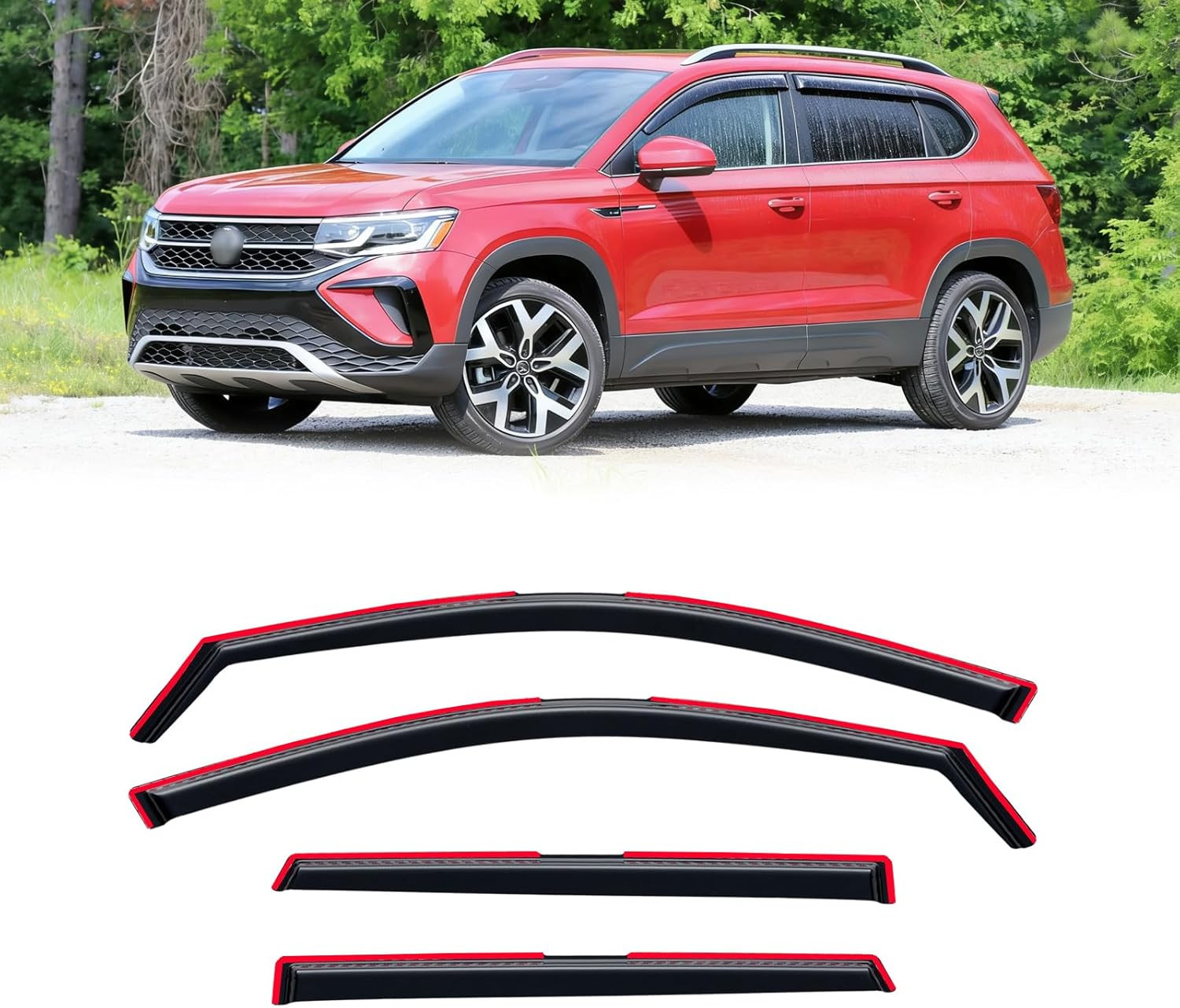 In-Channel Rain Guards for Volkswagen(Vw) Taos 2022-2026, Window Visor Shields V
