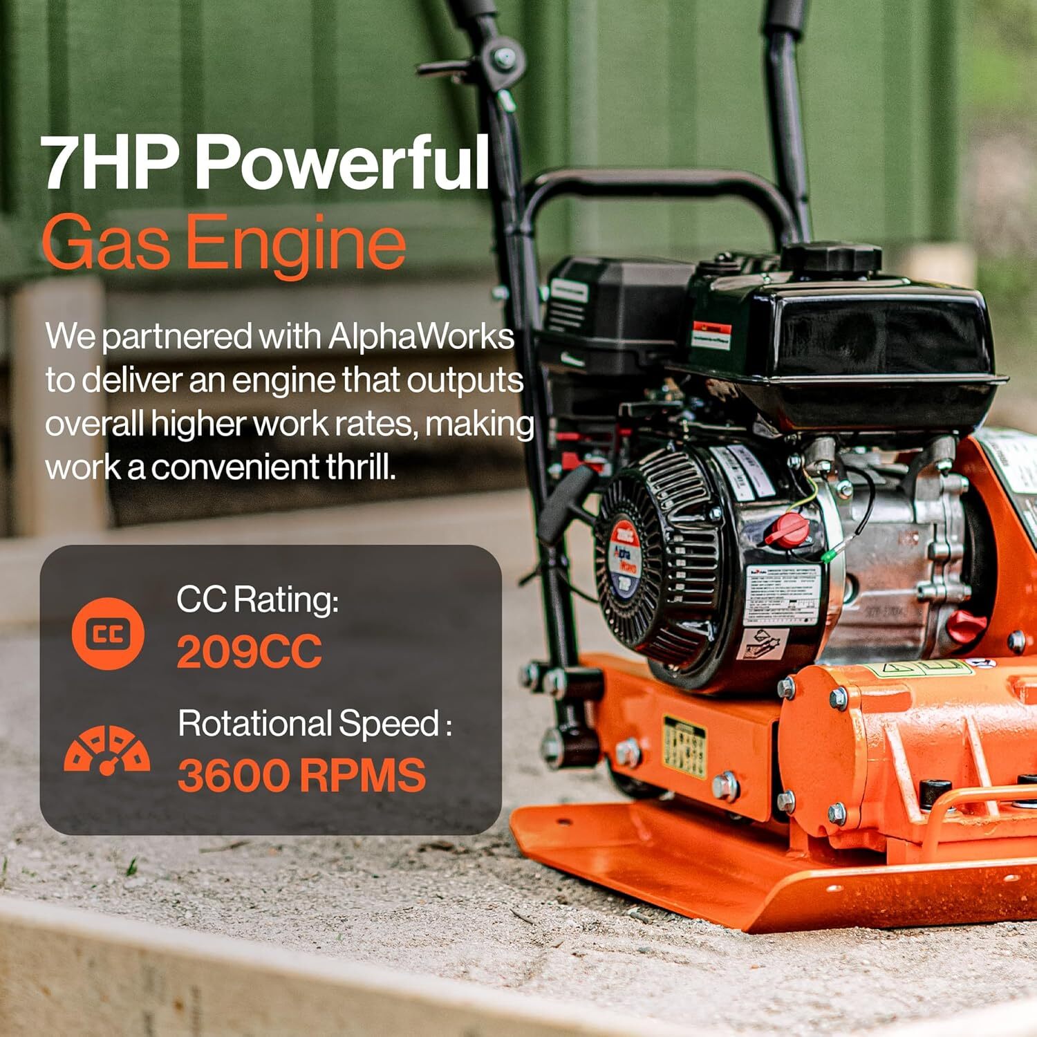 SuperHandy Plate Compactor Rammer 7 HP Gas Engine 4200-Pounds of Compaction
