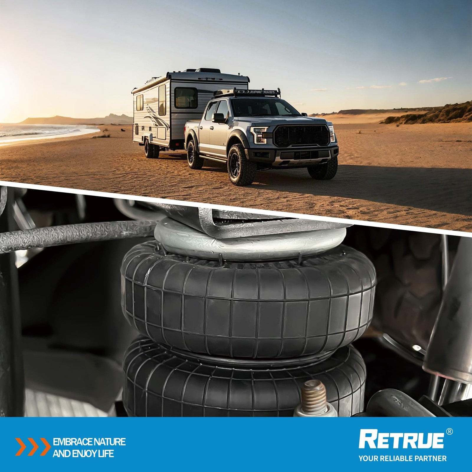 RETRUE Rear Air Bags Suspension Kit for 2021-2026 Ford F150 With Scales Optio…