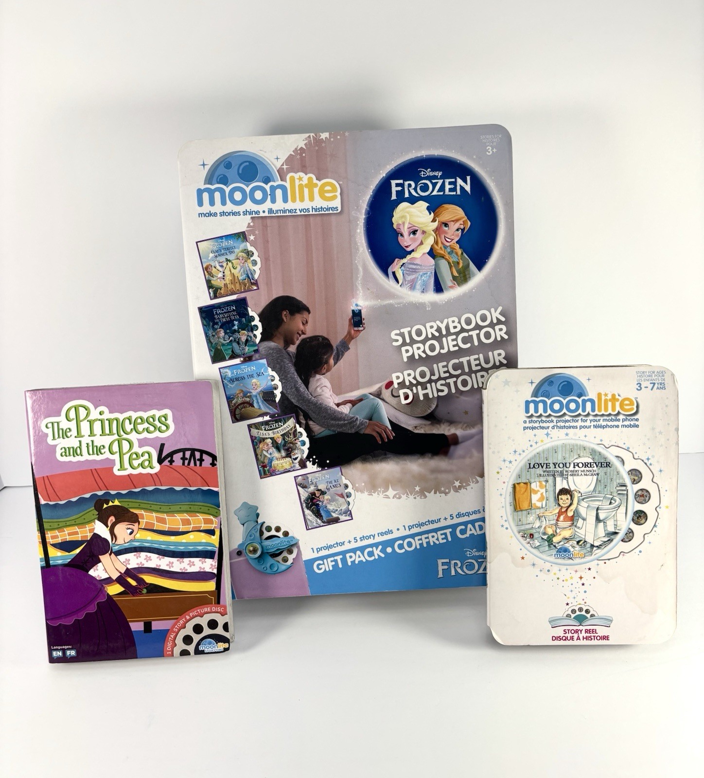 Moonlite Story Reel Storytime Projector With 7 Reels Frozen Princess & The Pea +