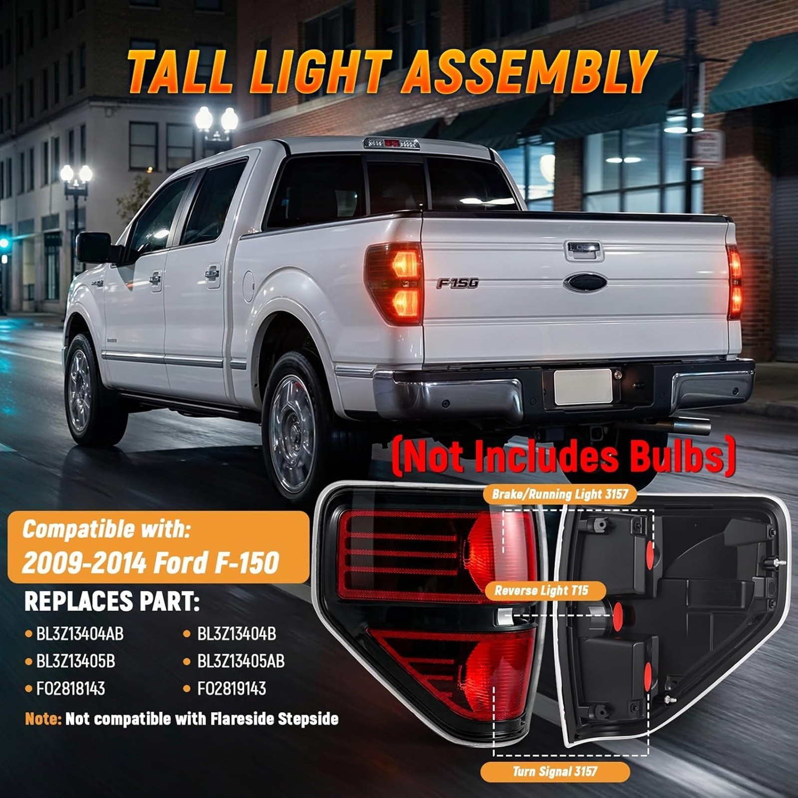 Rear Brake Tail Light for 2009 2010 2011 2012 2013 2014 Ford F150 Taillights