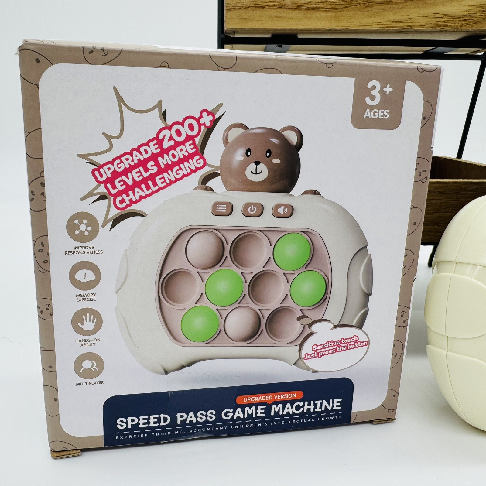 Speed Pass Game Machine Push Fidget Sensory Toy Game Cute Bear