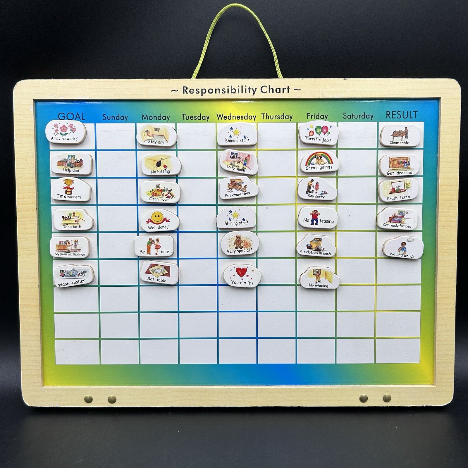 Melissa & Doug Responsibility Chore Chart Child Kids White Board Magnets & Goals
