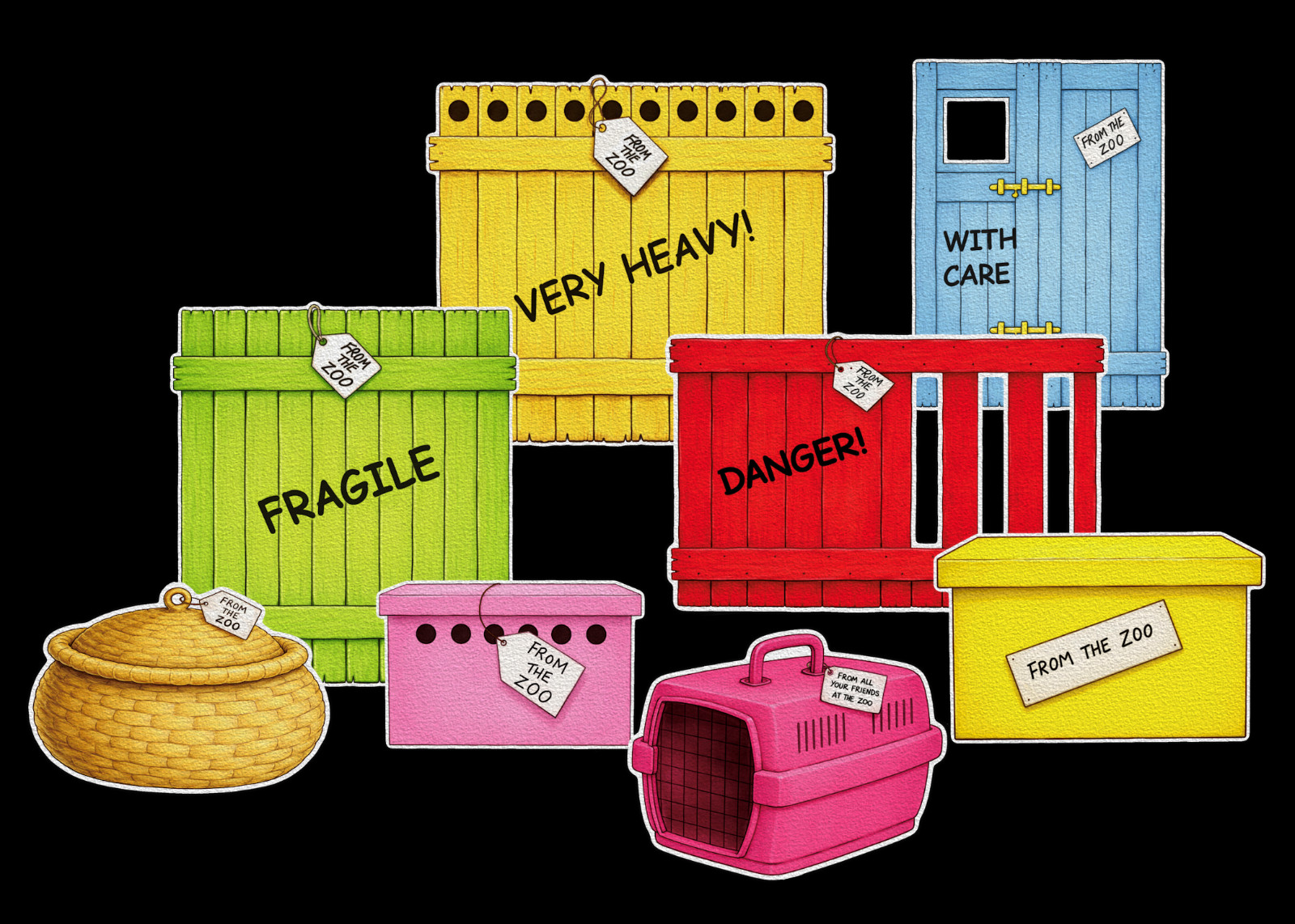 Dear Zoo Educational Activities Flannel Felt Board Story 16-pc