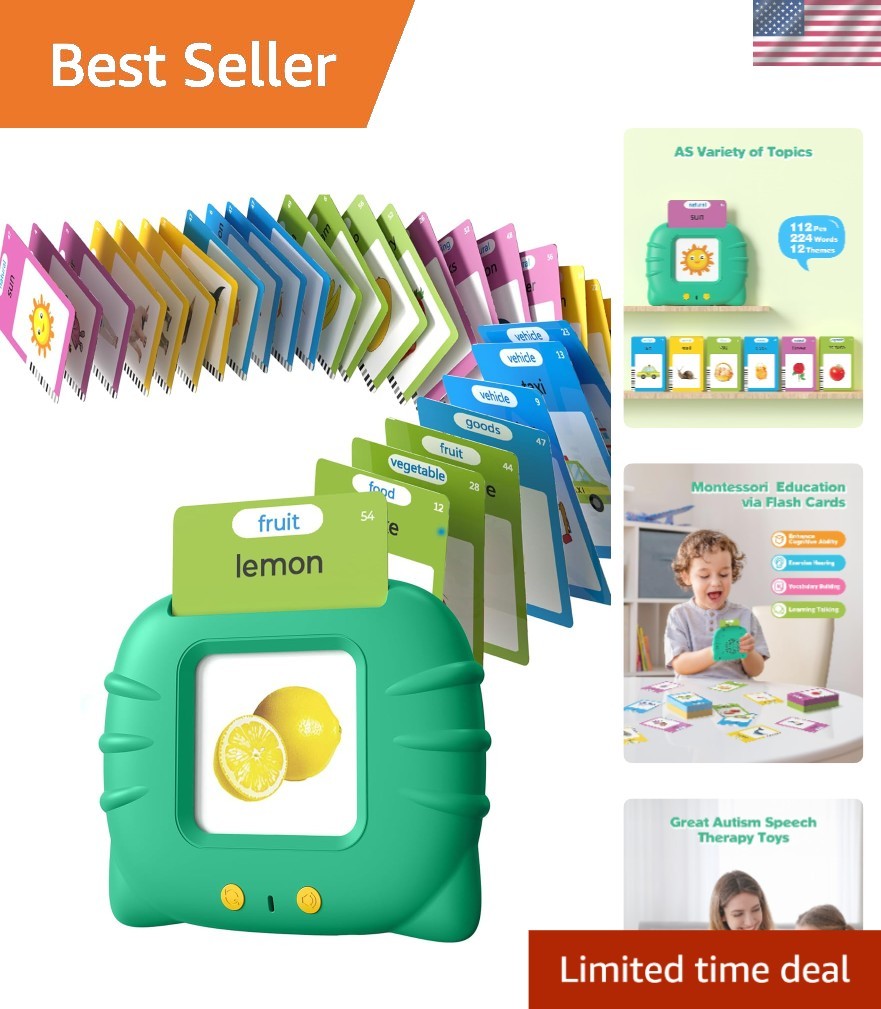 All-in-One Talking Flash Cards for Kids – Fun Learning with 224 Illustrations